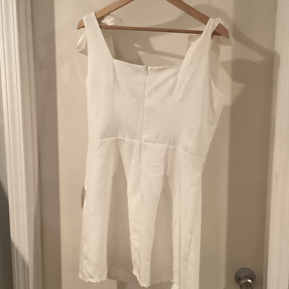 Lulu's White Tie-Shoulder Mini Dress - Picture 6 of 14